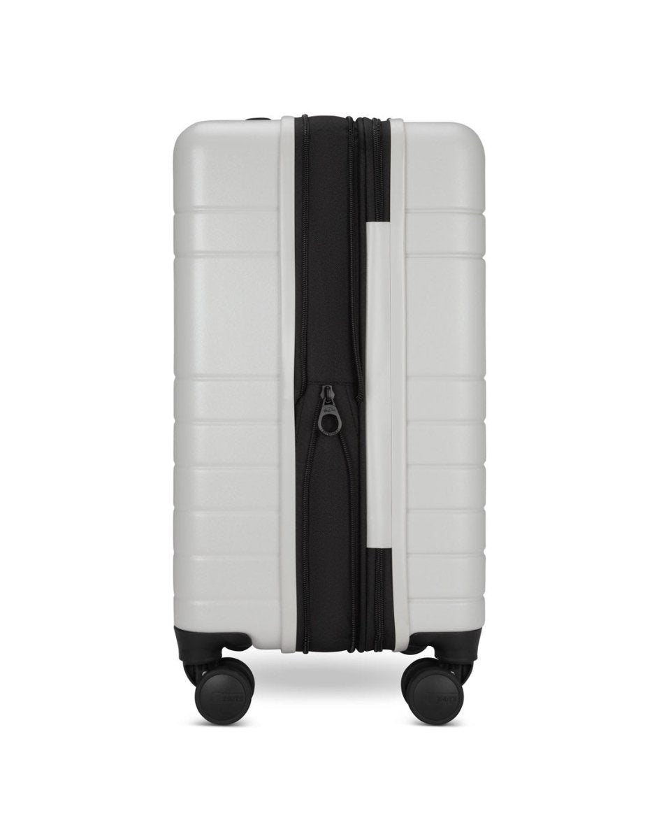 Roots Travel 19" Hardside Spinner Carry-on in antarctica, expanded side view.