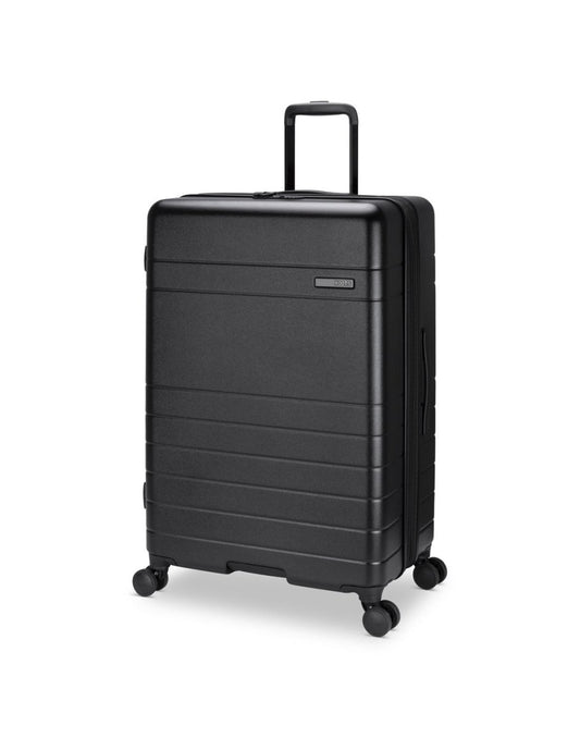 Product Image – Roots Travel 28" Expandable Hardside Spinner in black, front angle view.