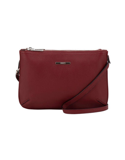 Roots Two Compartment Crossbody, red, front view