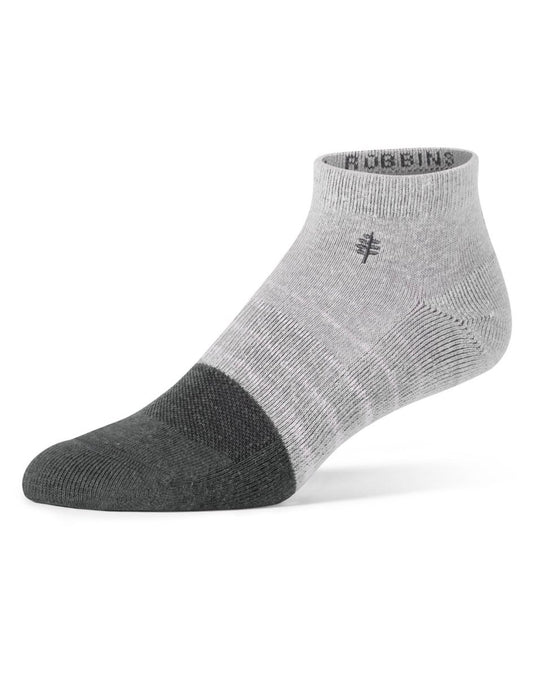 Product Image – Royal Robbins Unisex Treetech Micro Pattern Sock in asphalt, dark grey toe and light grey foot