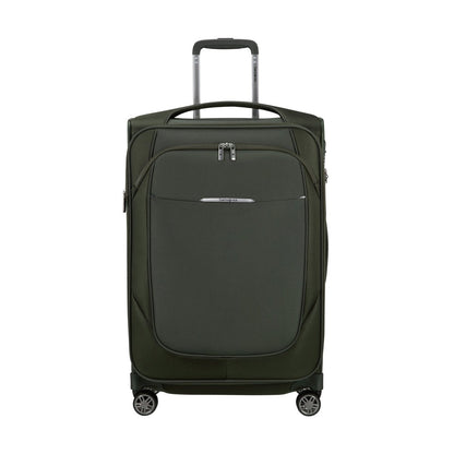 The Samsonite Re-Lite Spinner Medium, a dark green lightweight case with telescopic handle, on white background.