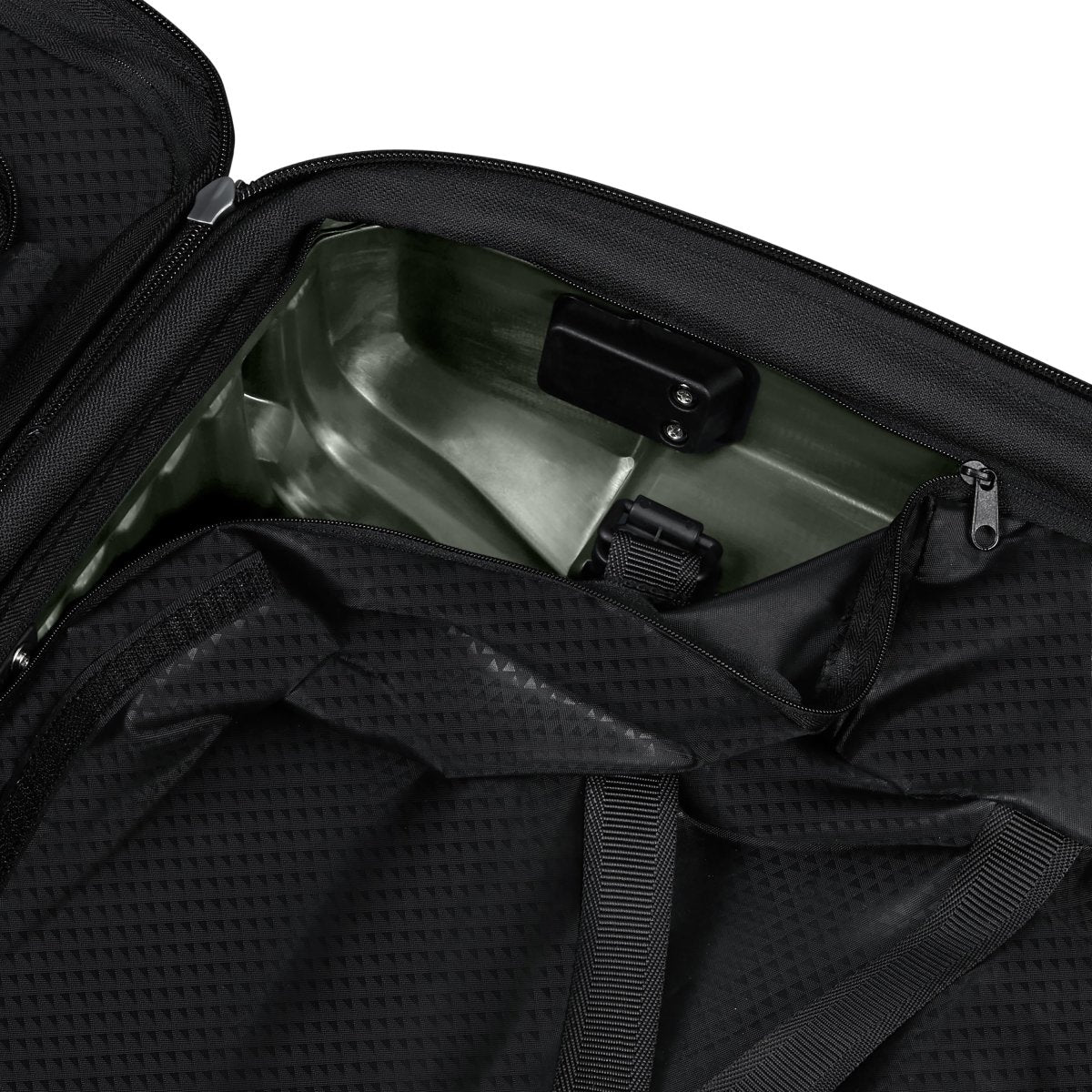 Samsonite Upscape Spinner Carry-On™ with black interior, straps, and expandable capacity for lightweight travel.