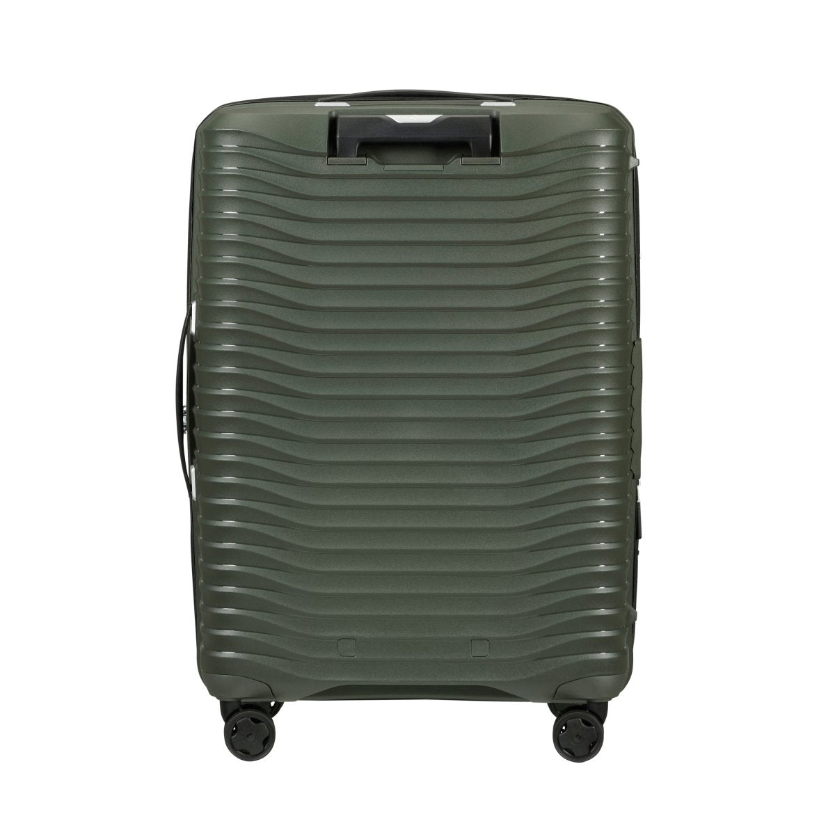 The Samsonite Upscape Spinner Medium is a lightweight, ridged hard-shell luggage with 4 wheels and retractable handle.