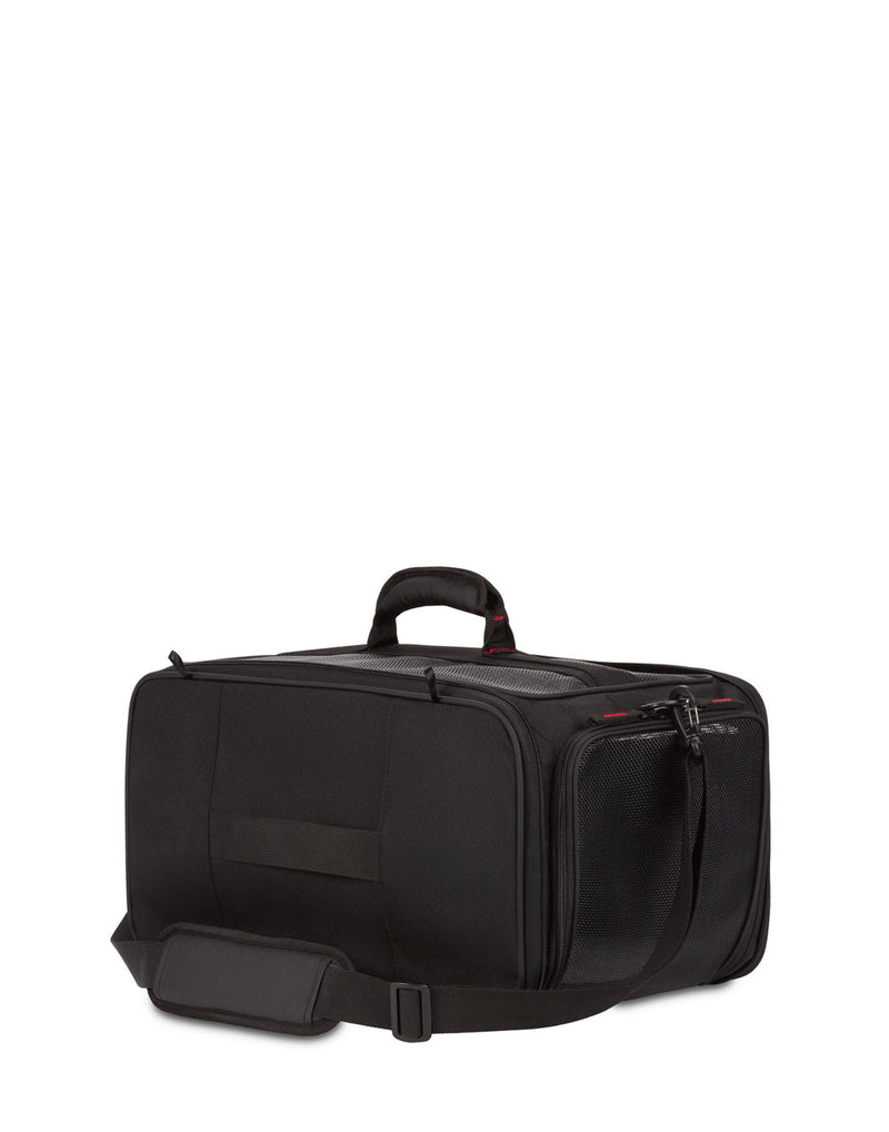 Swiss Gear Carry-on Pet Carrier, black, back angled view