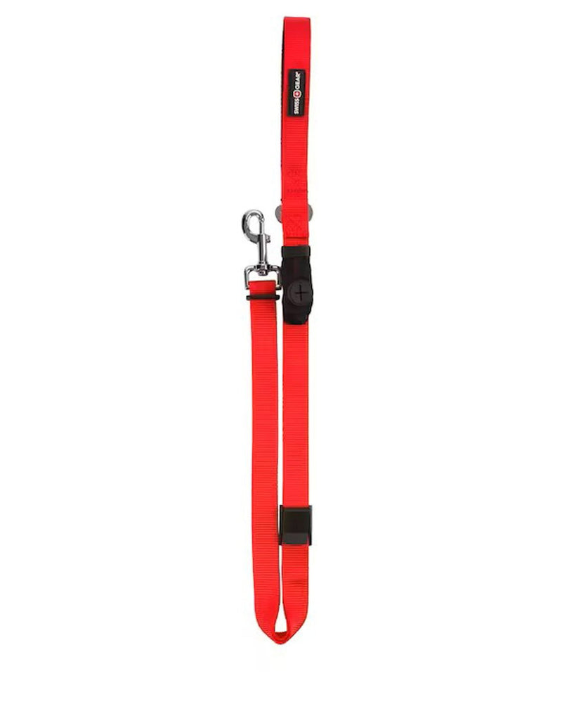 Swiss Gear Multifunctional Dog Leash, red, laid out