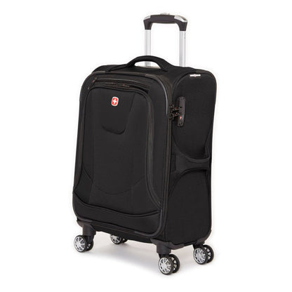 Swiss Gear Neolite III 19" Carry-on Spinner, black, front angled view