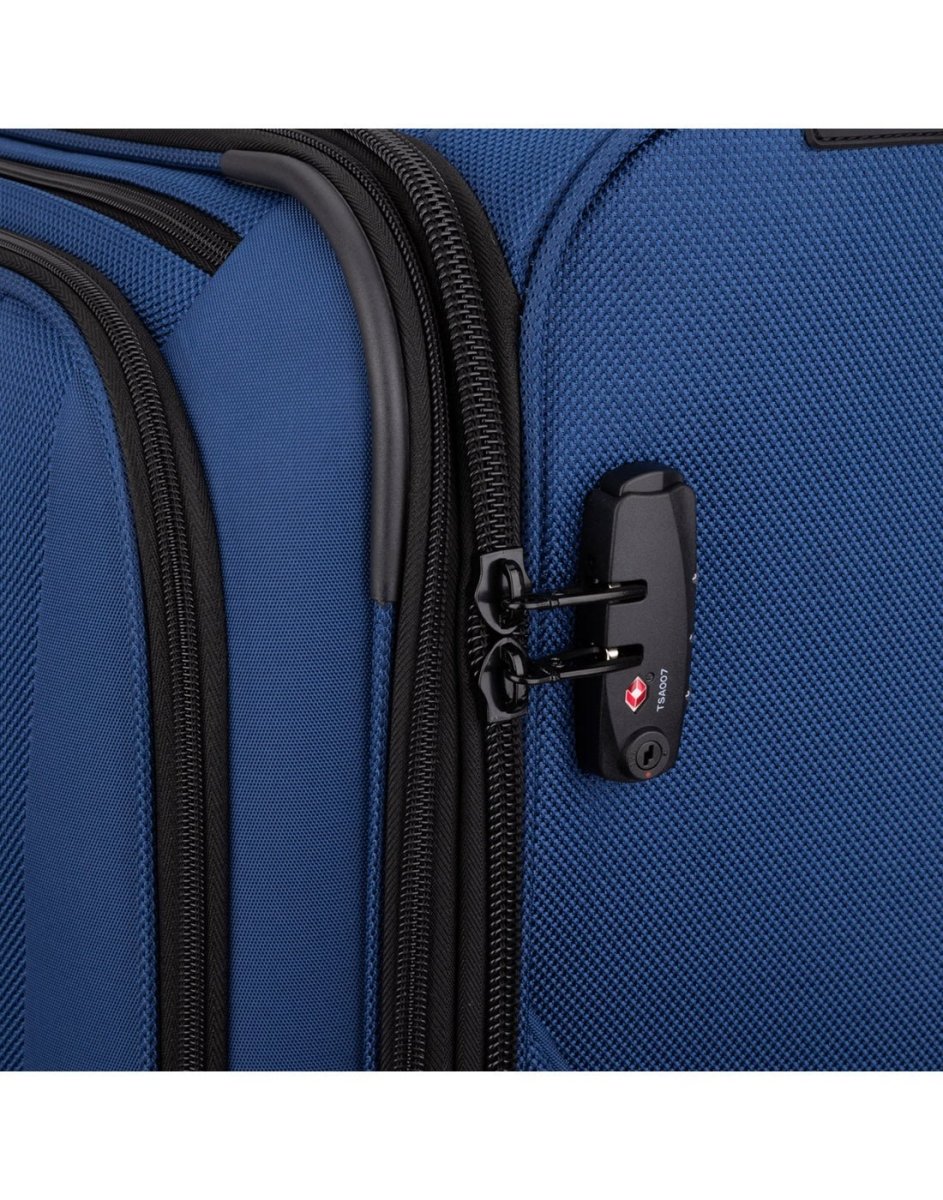 Close up of TSA lock on side zipper