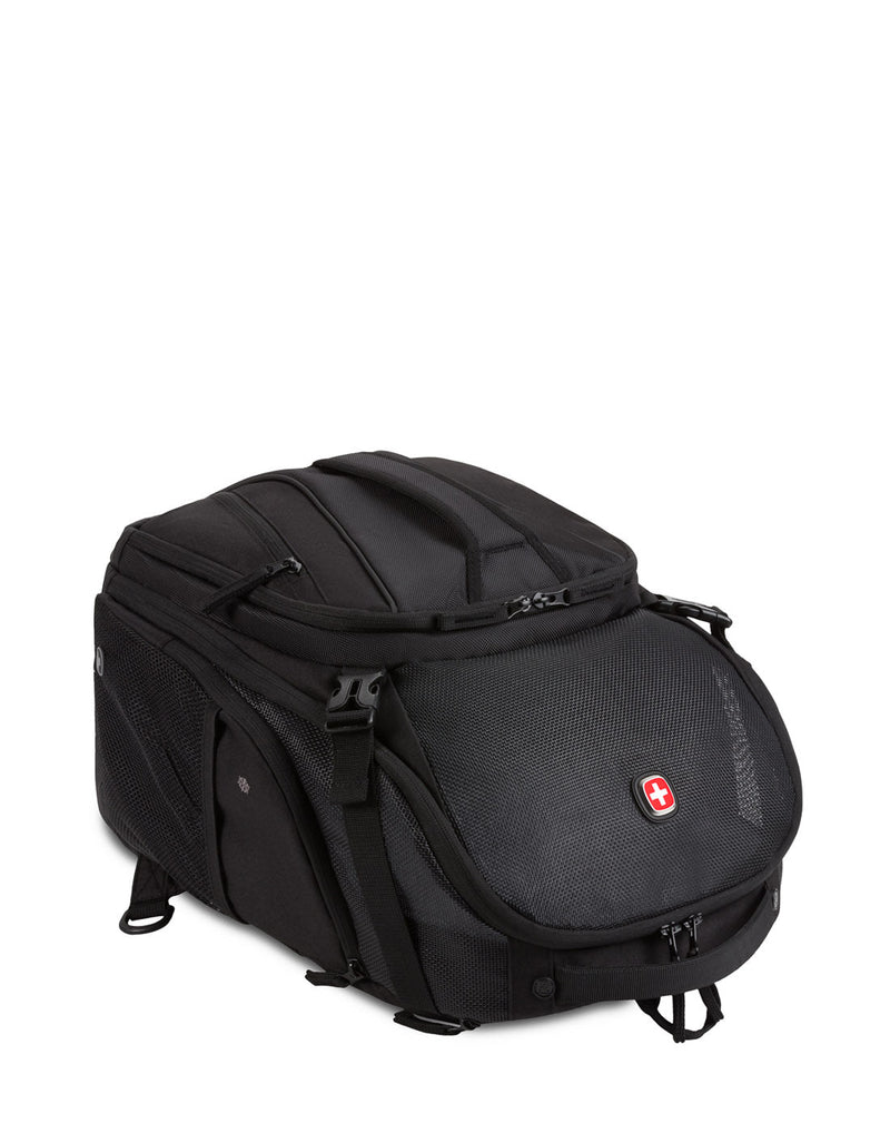 Swiss Gear Premium Pet Backpack, laid down on back panel