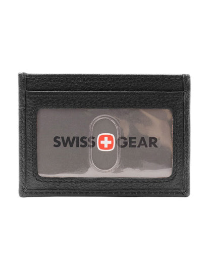 Swiss Gear RFID Billfold Men's Wallet with ID Holder, black, back of card insert with ID window