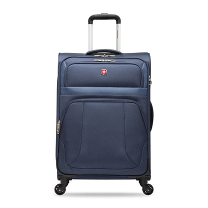 Swiss Gear Round Trip II 24" Expandable Spinner, blue, front view