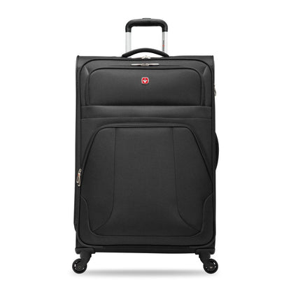 Swiss Gear Round Trip II 28" Expandable Spinner, black, front view