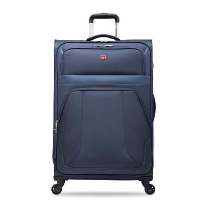 Swiss Gear Round Trip II 28" Expandable Spinner, blue, front view