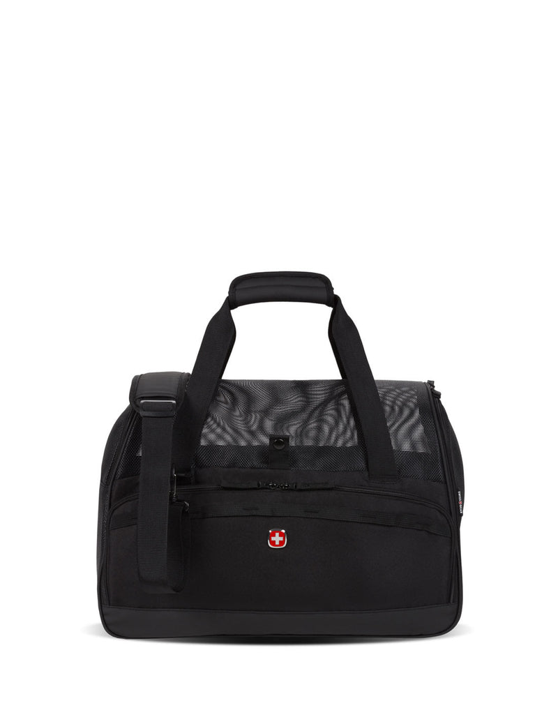 Swiss Gear Underseat Premium Pet Carrier, black, front view