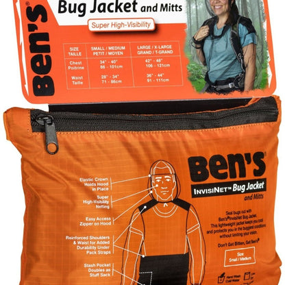 Ben's  invisiNet bug jacket & mitts bag in english