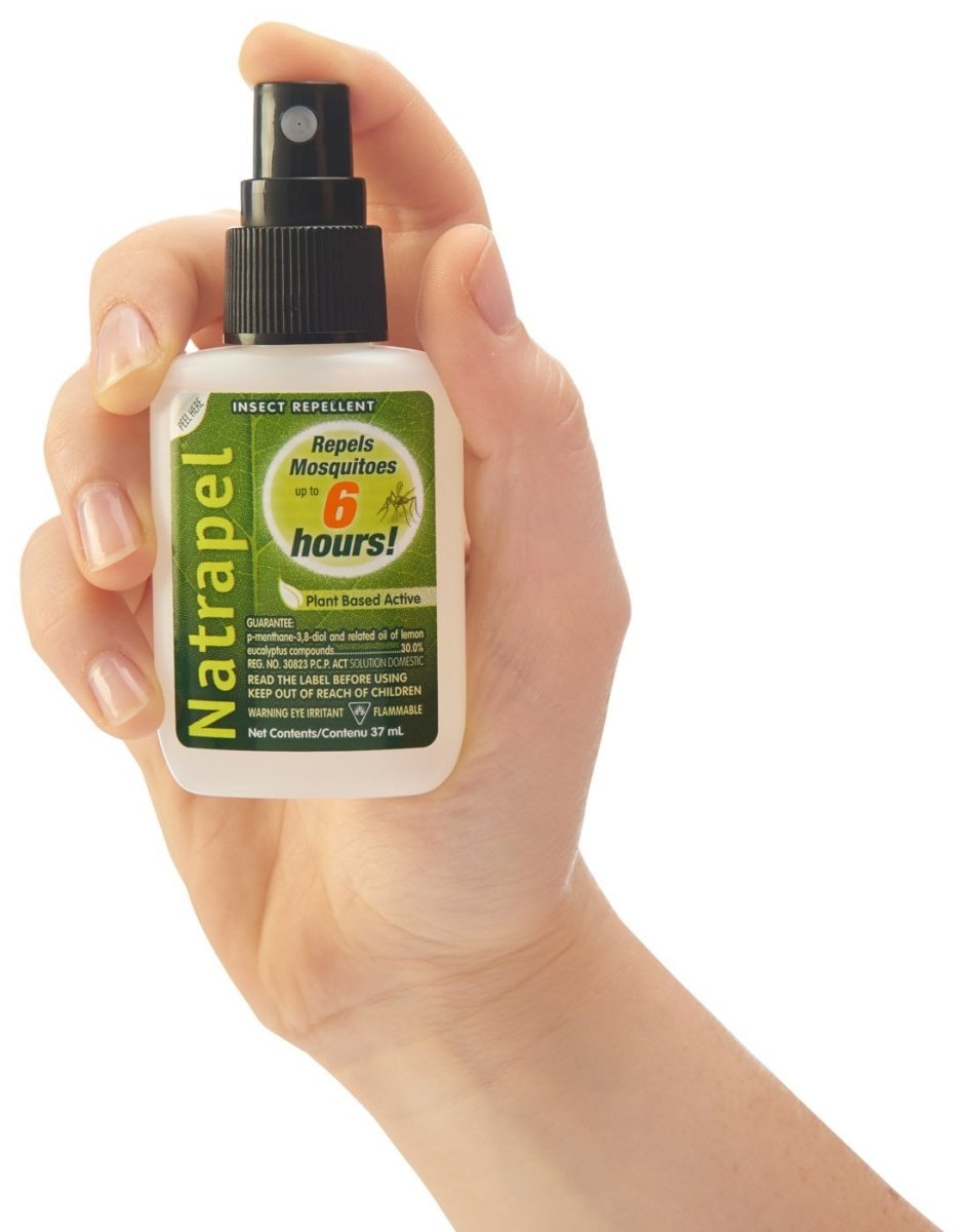 Natrapel insect repellent 37mL pump in hand