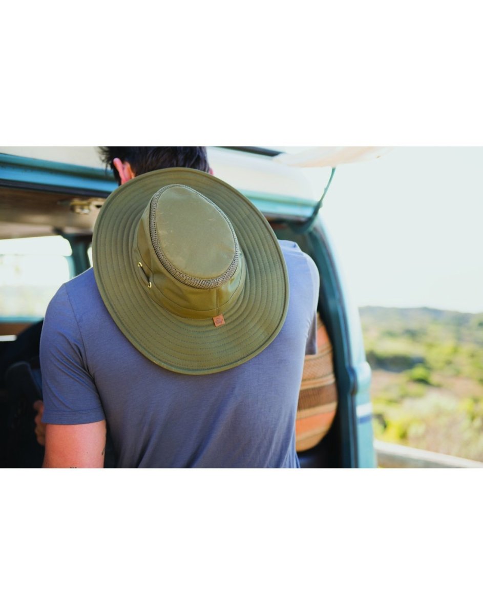 Olive colour hat top view