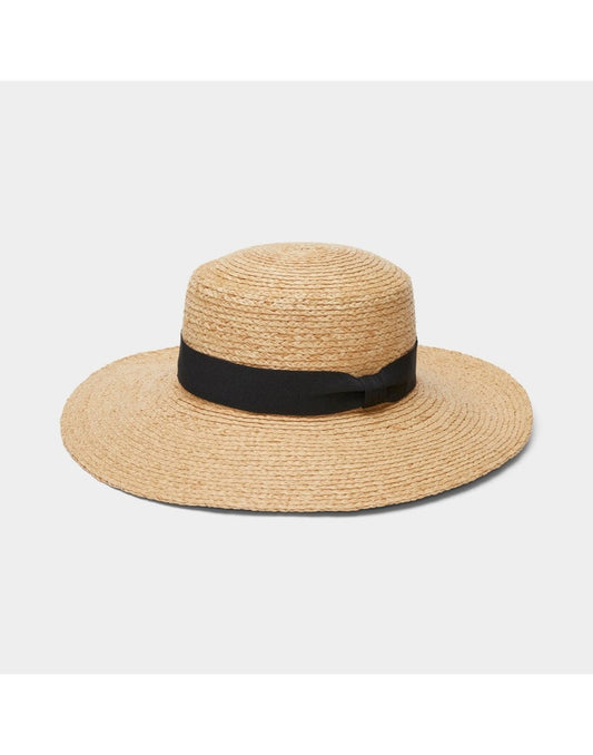 Product Image – Tilley Raffia Wide Brimmed Hat with thick black band around base of crown