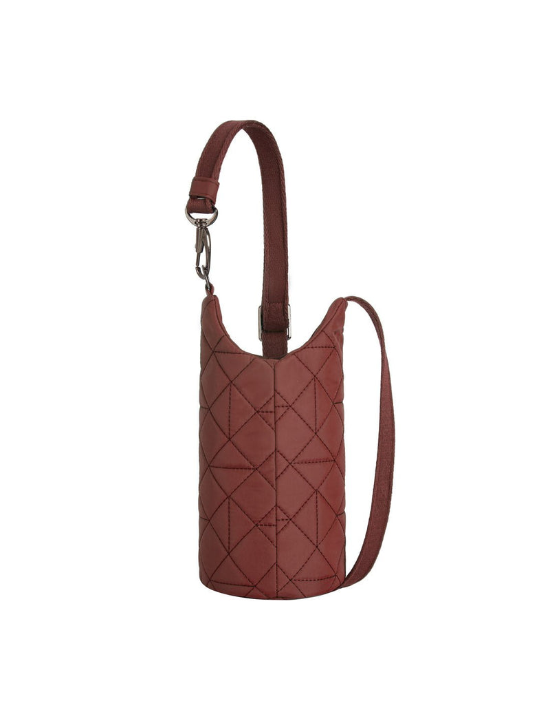 Travelon Boho Anti-Theft Insulated Water Bottle Tote in paprika, back view