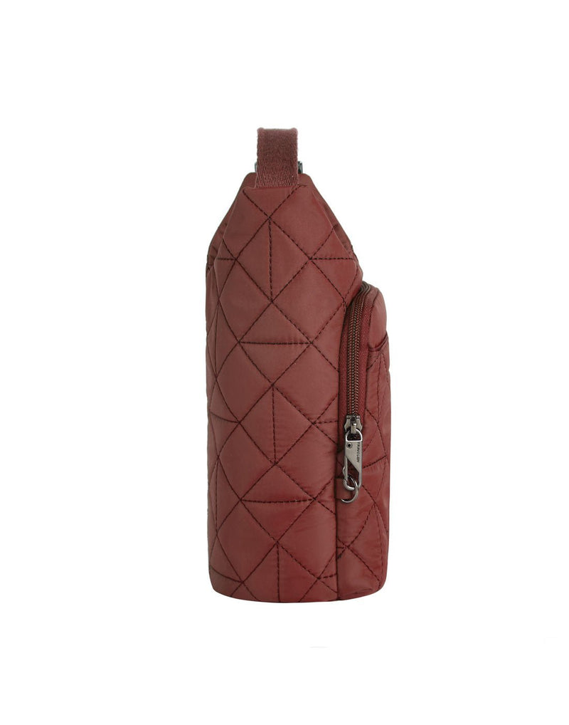 Travelon Boho Anti-Theft Insulated Water Bottle Tote in paprika, side view