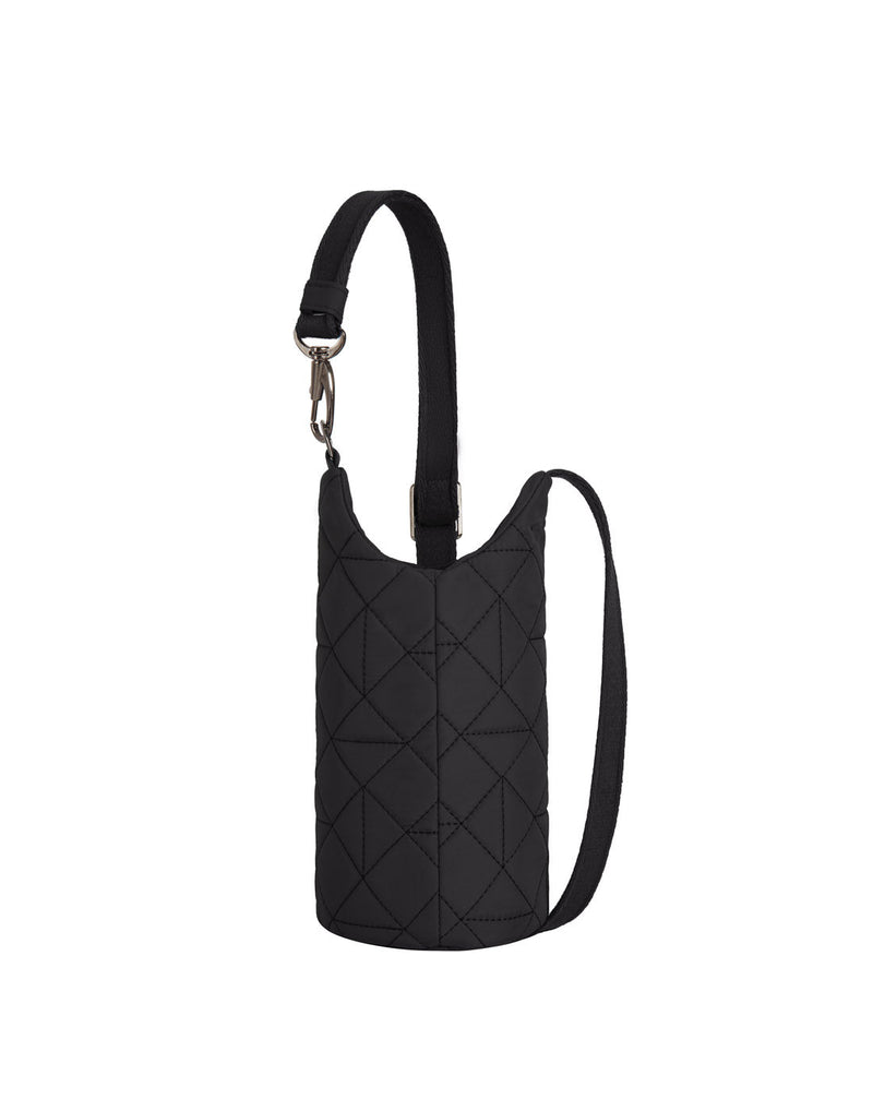 Travelon Boho Anti-Theft Insulated Water Bottle Tote in black, back view