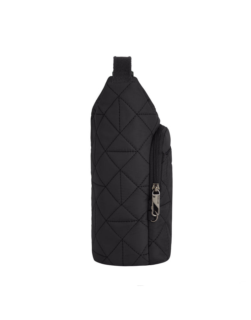 Travelon Boho Anti-Theft Insulated Water Bottle Tote in black, side view
