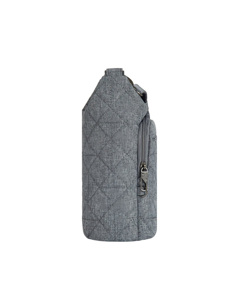 Travelon Boho Anti-Theft Insulated Water Bottle Tote in grey, side view