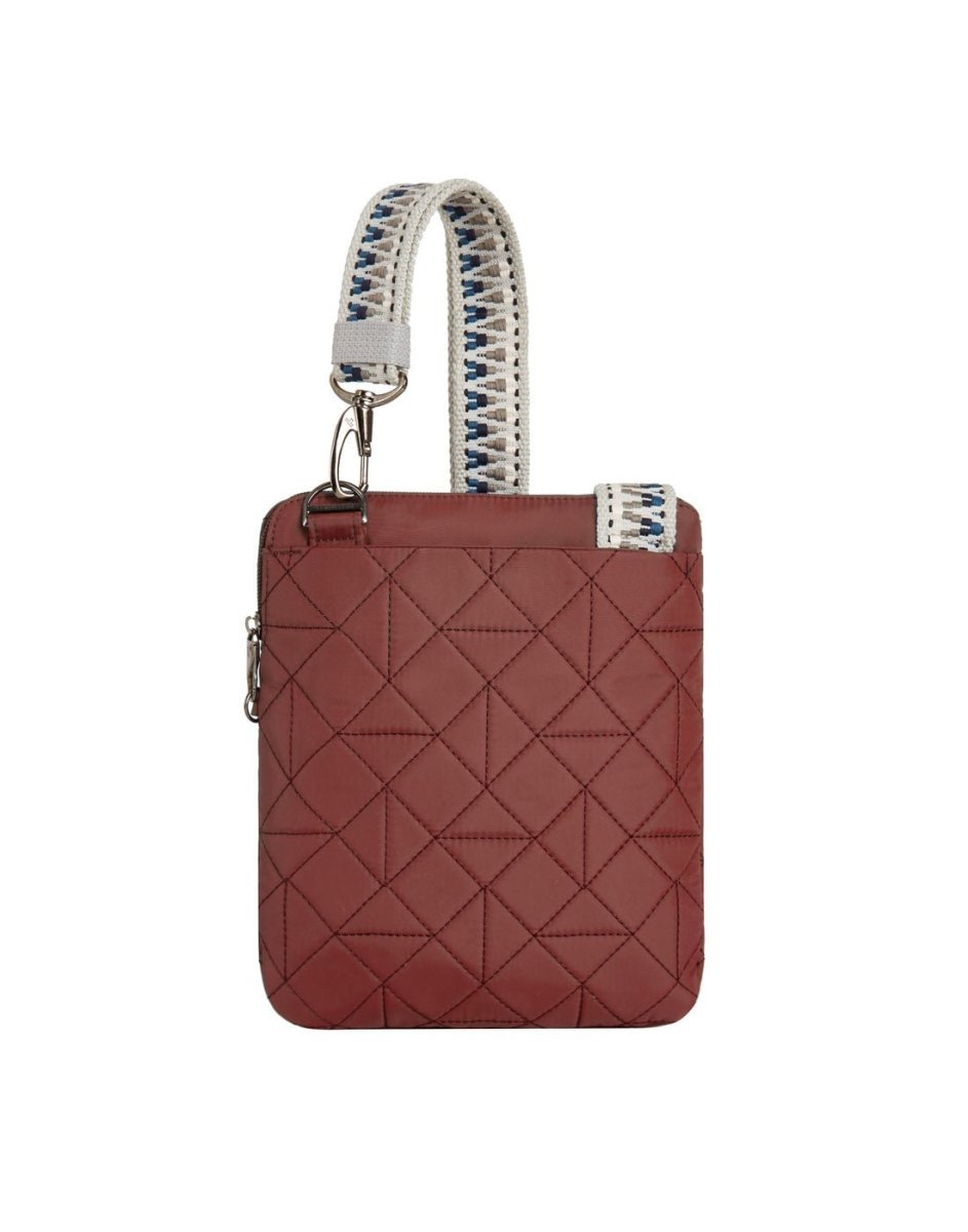 Back view of the Travelon Boho Anti-Theft Slim Crossbody in Paprika.