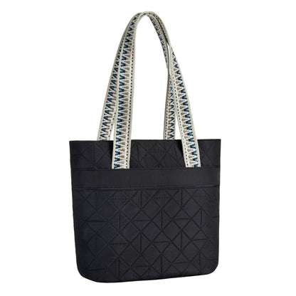 Front view of the Travelon Boho Anti-Theft Tote in Black.