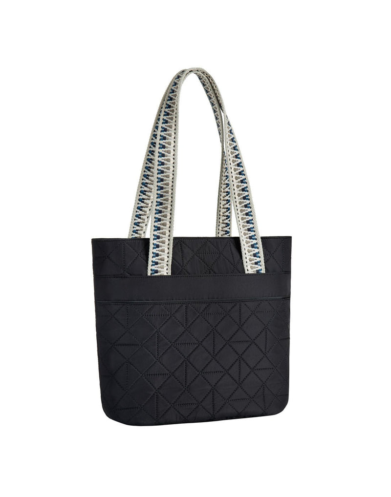 Front view of the Travelon Boho Anti-Theft Tote in Black.