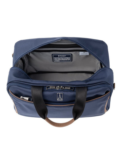 Travelpro Crew™ Classic UnderSeat Tote in Patriot Blue, interior view.