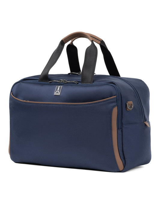 Product Image – Partial left side front view of the Travelpro Crew™ Classic UnderSeat Tote in Patriot Blue.