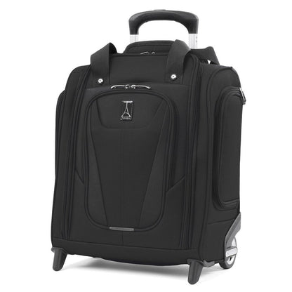 Travelpro maxlite 5 black colour rolling underseat bag front view