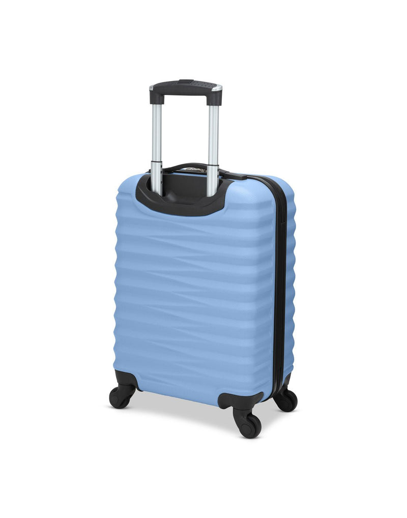 Atlantic Chaser Hardside 19" Spinner Carry-on in powder blue colour, back angled view