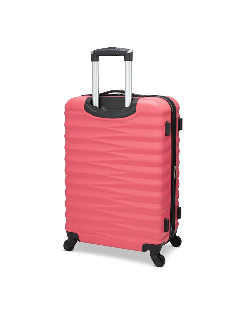 Atlantic Chaser Hardside 24" Expandable Spinner in spiced coral, pink colour, back angled view