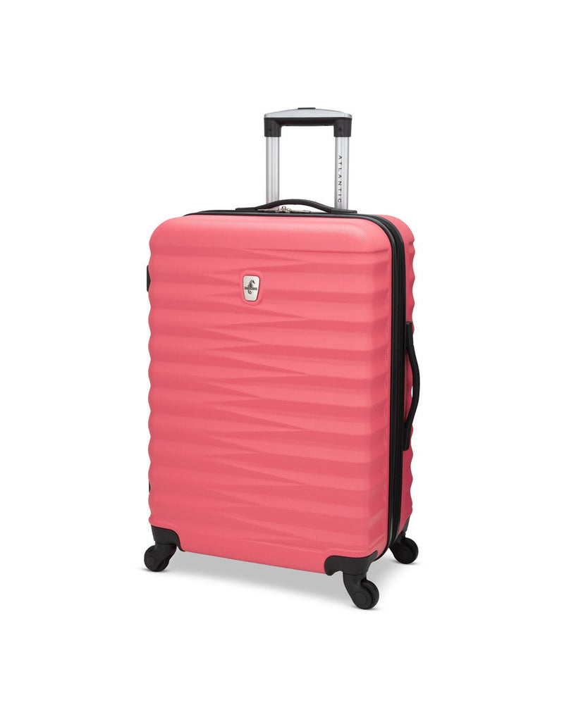 Atlantic Chaser Hardside 24" Expandable Spinner in spiced coral, pink colour, front angled view