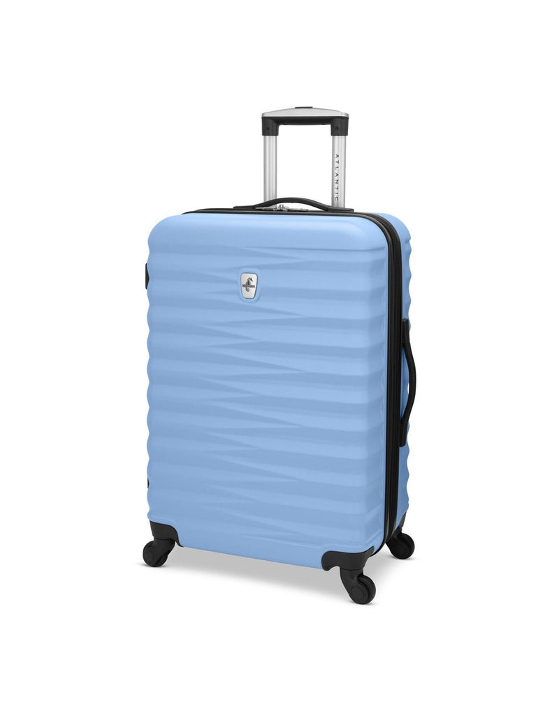 Atlantic Chaser Hardside 24" Expandable Spinner in powder blue colour, front angled view