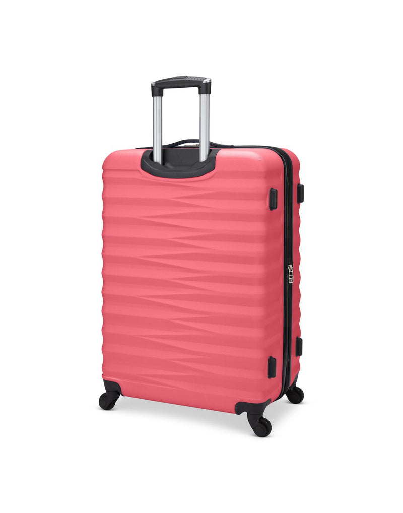 Atlantic Chaser Hardside 28" Expandable Spinner in spiced coral, pink colour, back angled view