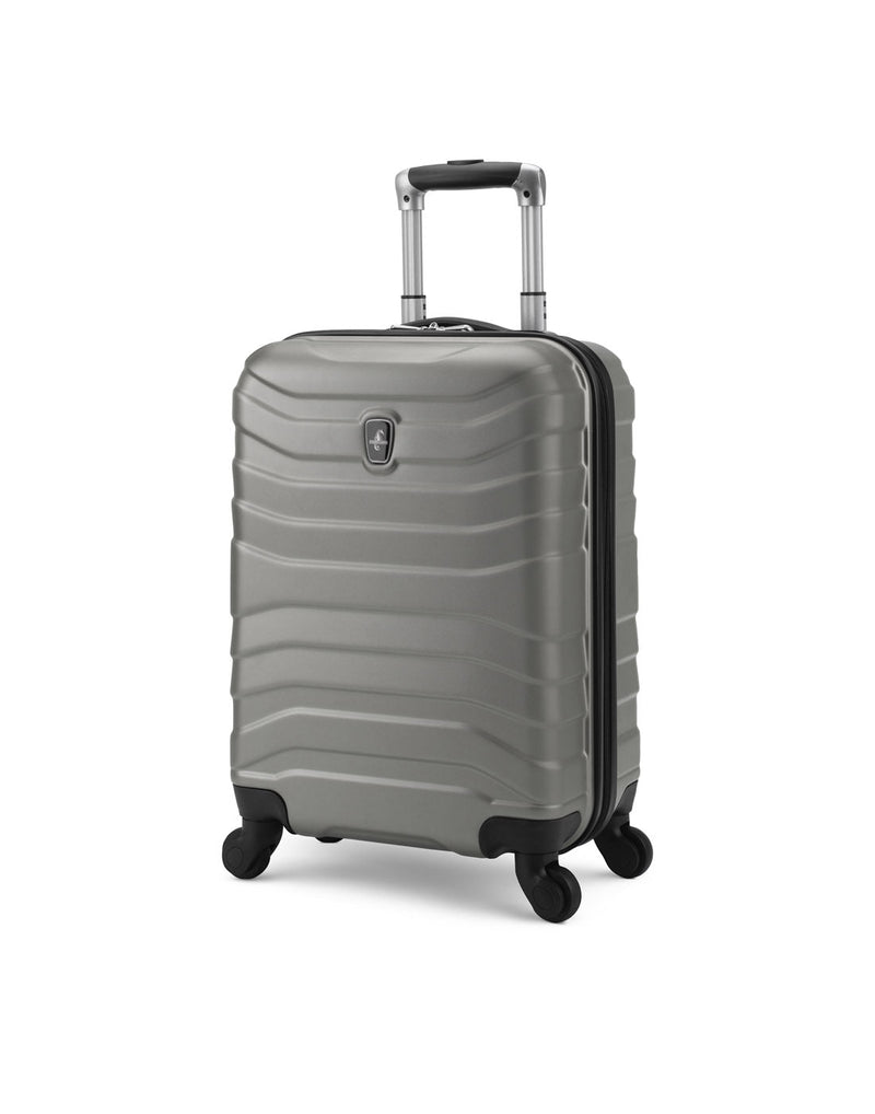 Atlantic Horizon Hardside 19" Carry-on Spinner in moss green grey colour, front angled  view