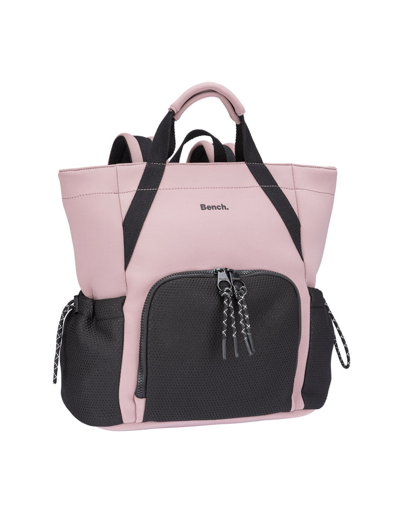 Bench Aria Convertible Satchel, pink with black accents, front view