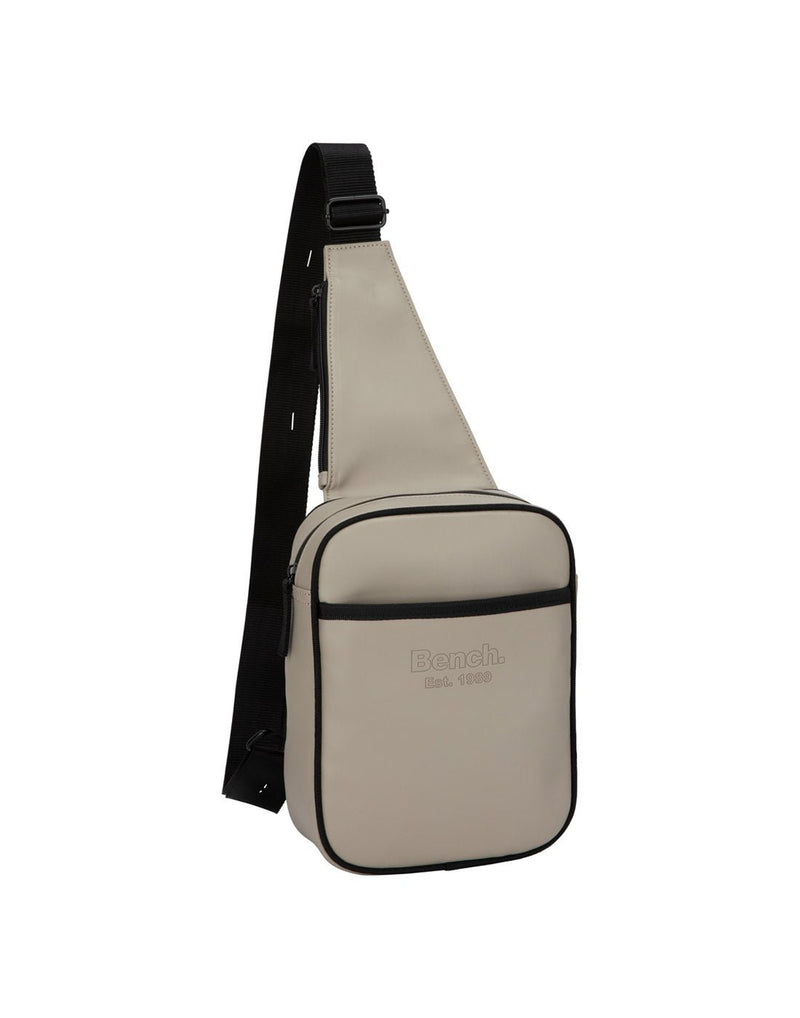 Bench Jayce Sling Bag, taupe with black edging and strap, front view