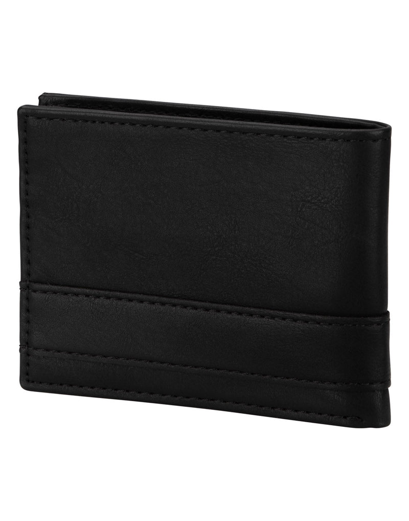 Bench RFID Billfold Men's Wallet, black, back view with strip detail at bottom