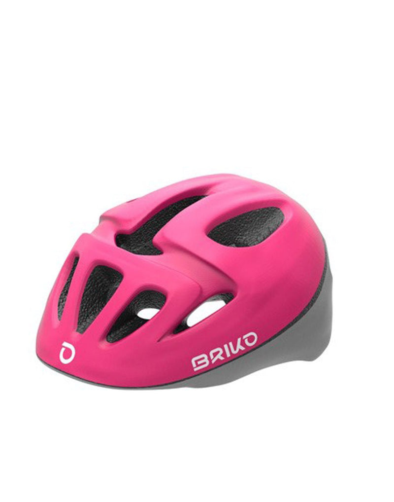 Briko Fury Kids Bike Helmet - pink/silver, front right view