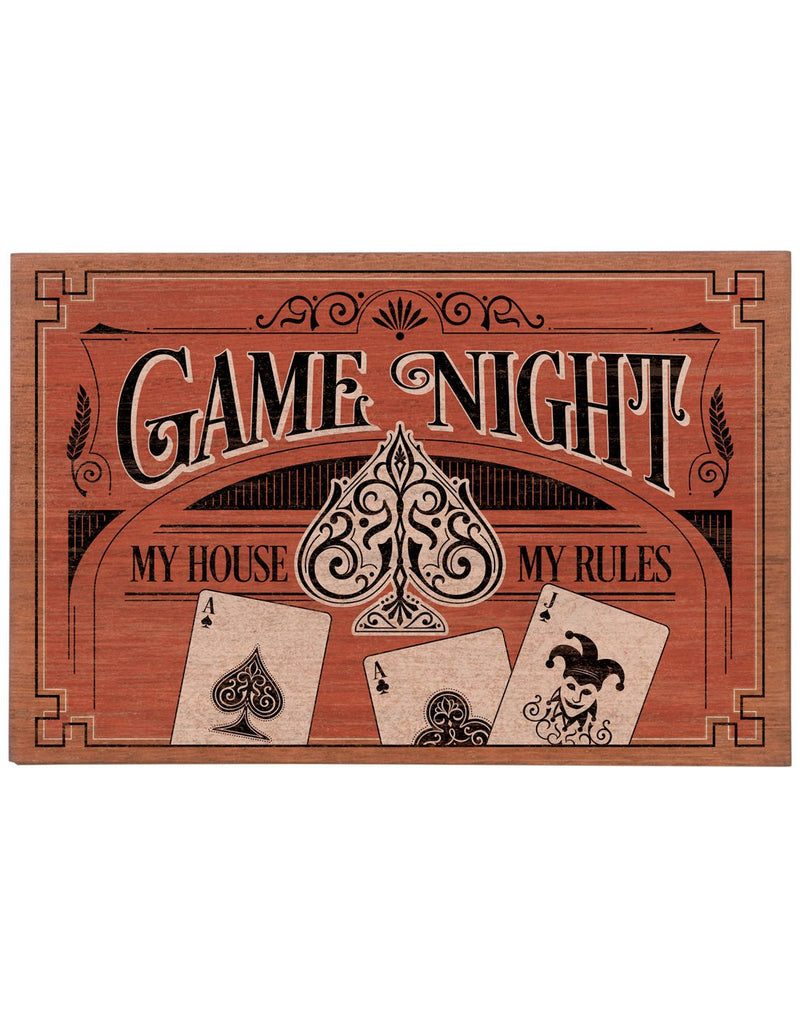 Carson Game Night Cards with Dice Set in wooden box, front view