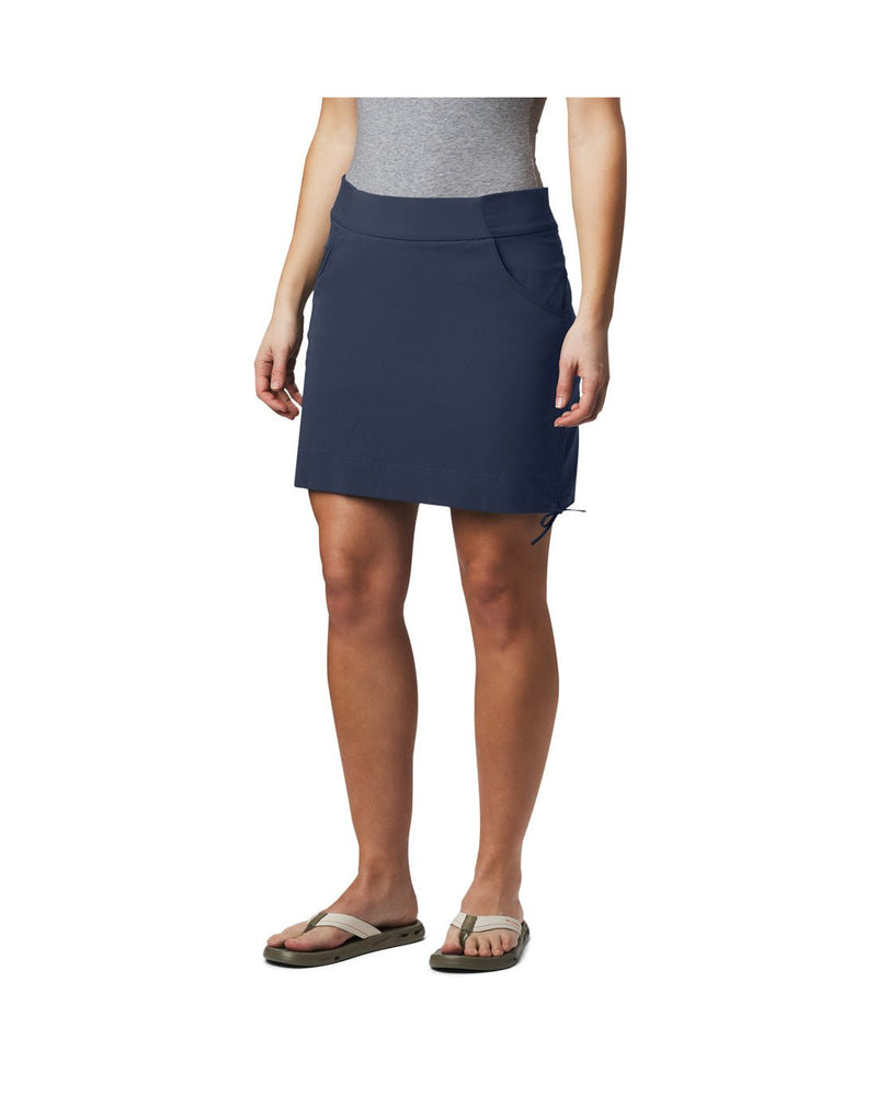 Woman wearing Columbia Women's Anytime Casual™ Skort - nocturnal, front view