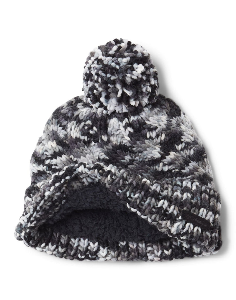 Columbia Women's Bundle Up™ Beanie in black ombre knit with cuff turned up to show black Sherpa lining