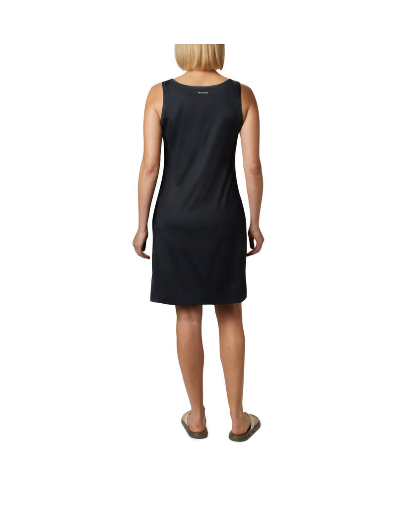 Back view of a woman wearing Columbia Women's Chill River™ Printed Dress in black.