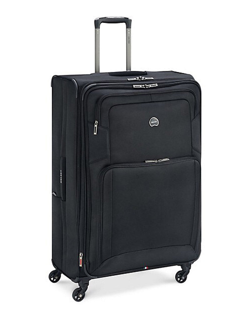 Delsey Optima Expandable 32" Spinner, black, front angled view