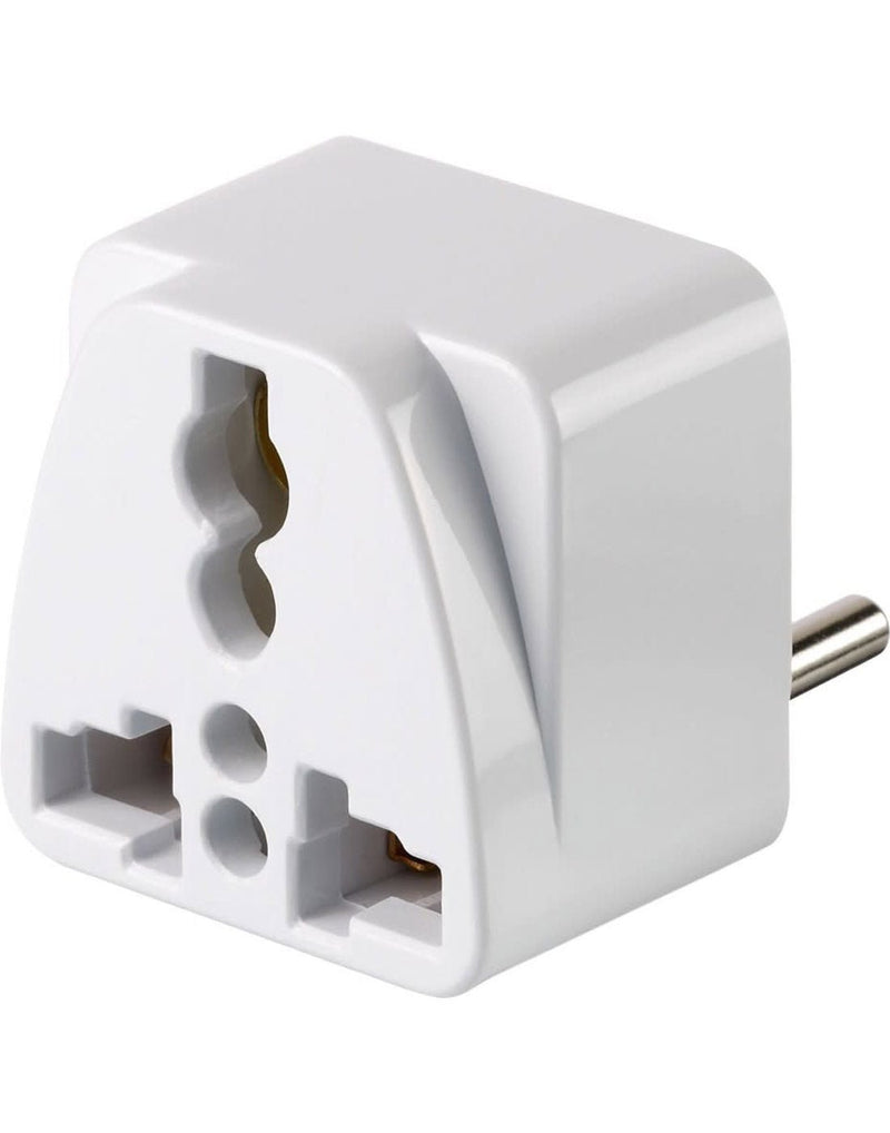 Go Travel North America to Israel Grounded Adapter, front angled view of input socket