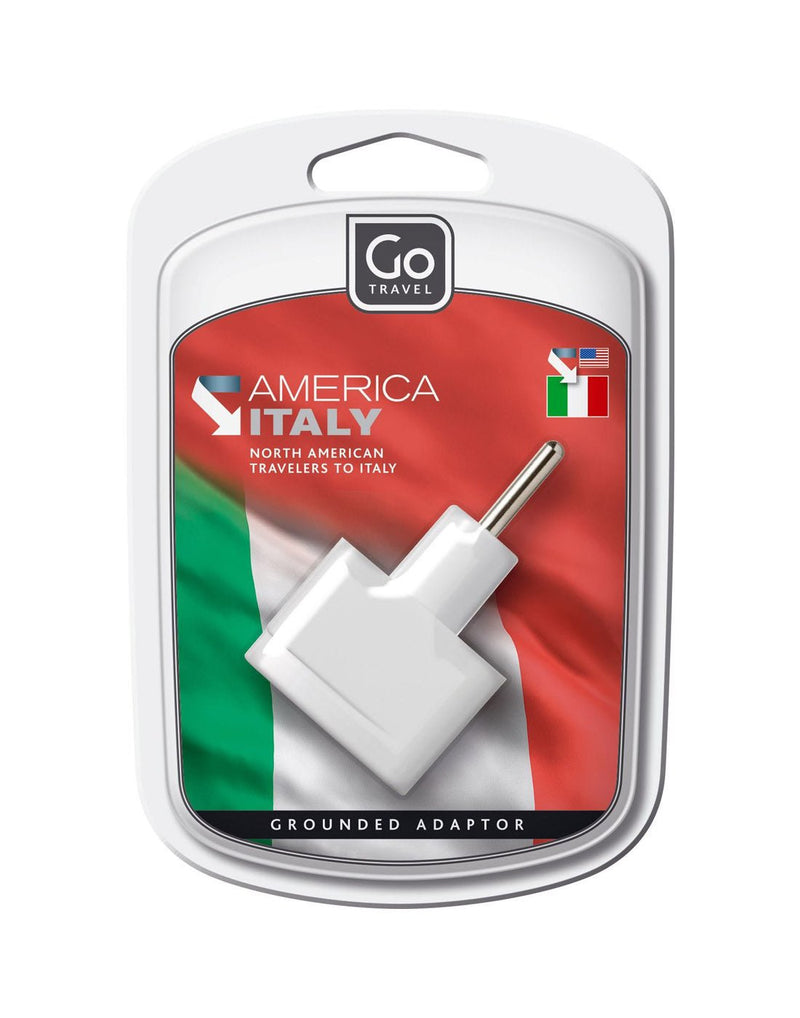 Go Travel N&S America to Italy Adapter, package front view