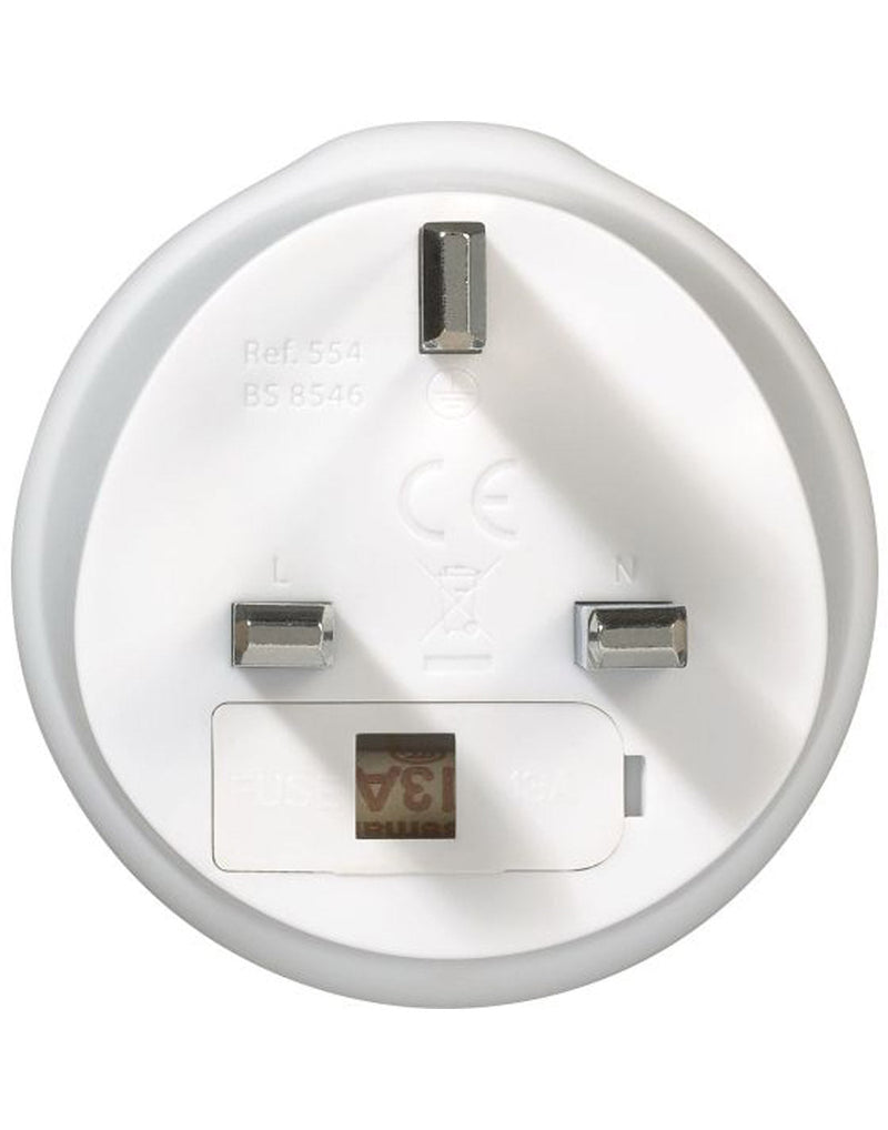Go Travel USA-UK Adapter, back view to show plug prongs